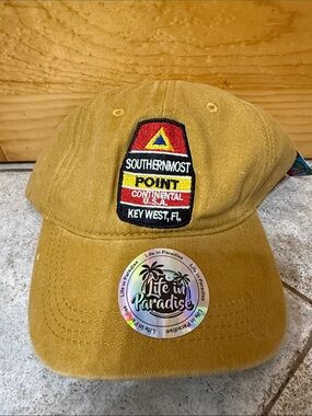 Kids Mustard Yellow Baseball Cap with Southernmost Point Patch